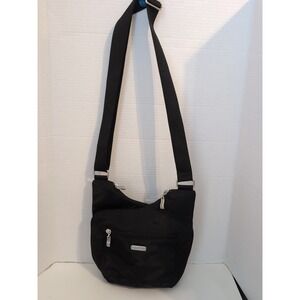 Baggalini Crisscross Cross Body Bag Black Medium Multi Pocket Zip